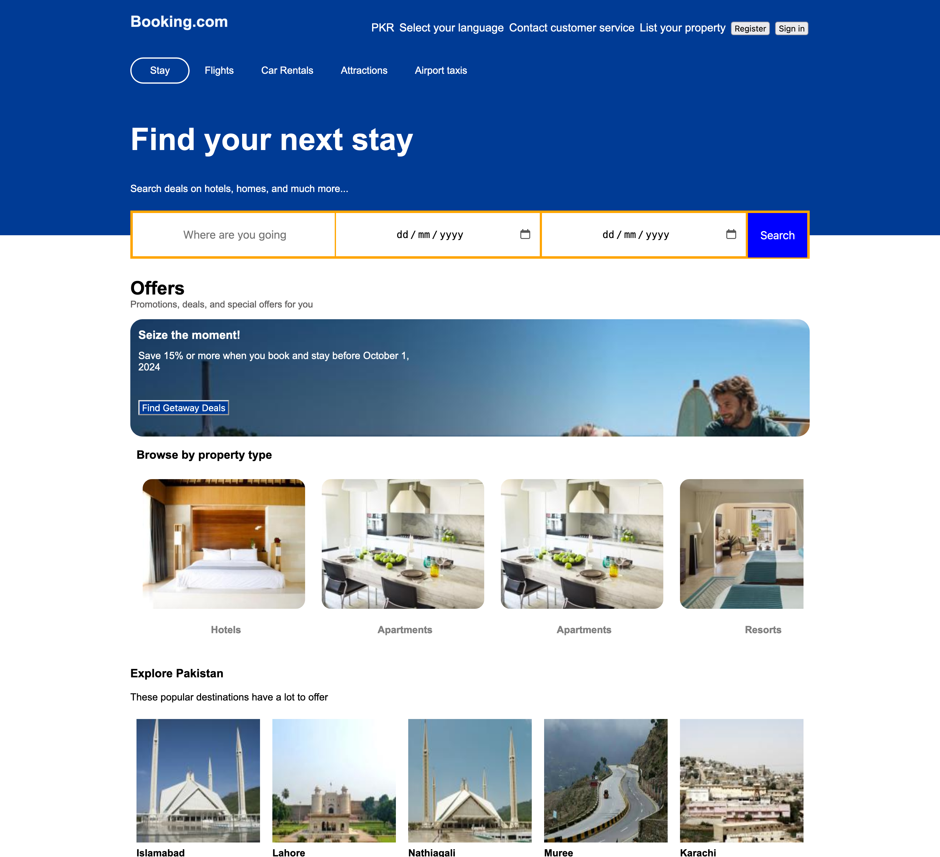 Booking.com Replica screenshot